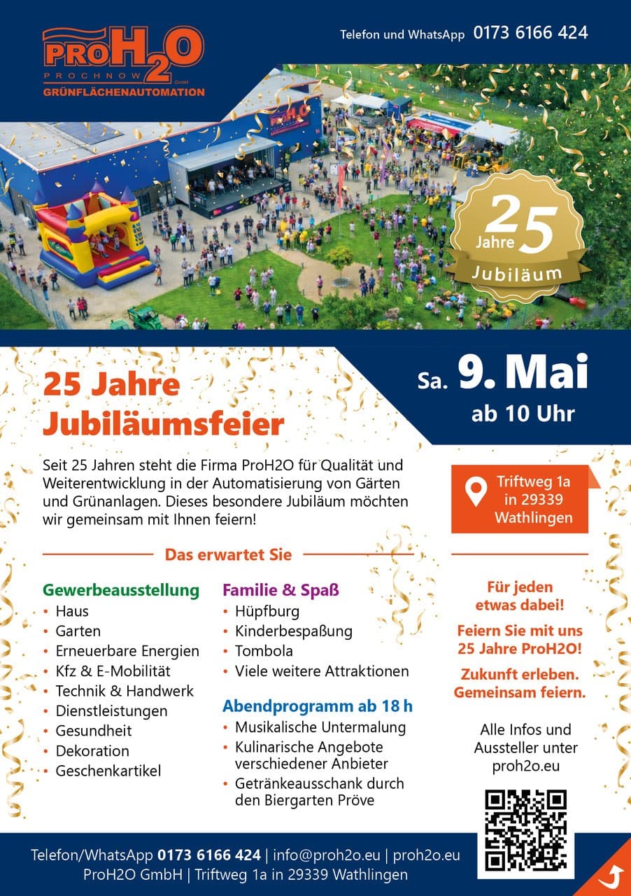 25 Jahre Jubiläumsfeier Pro H2O Grünflächenautomaten Wathlingen